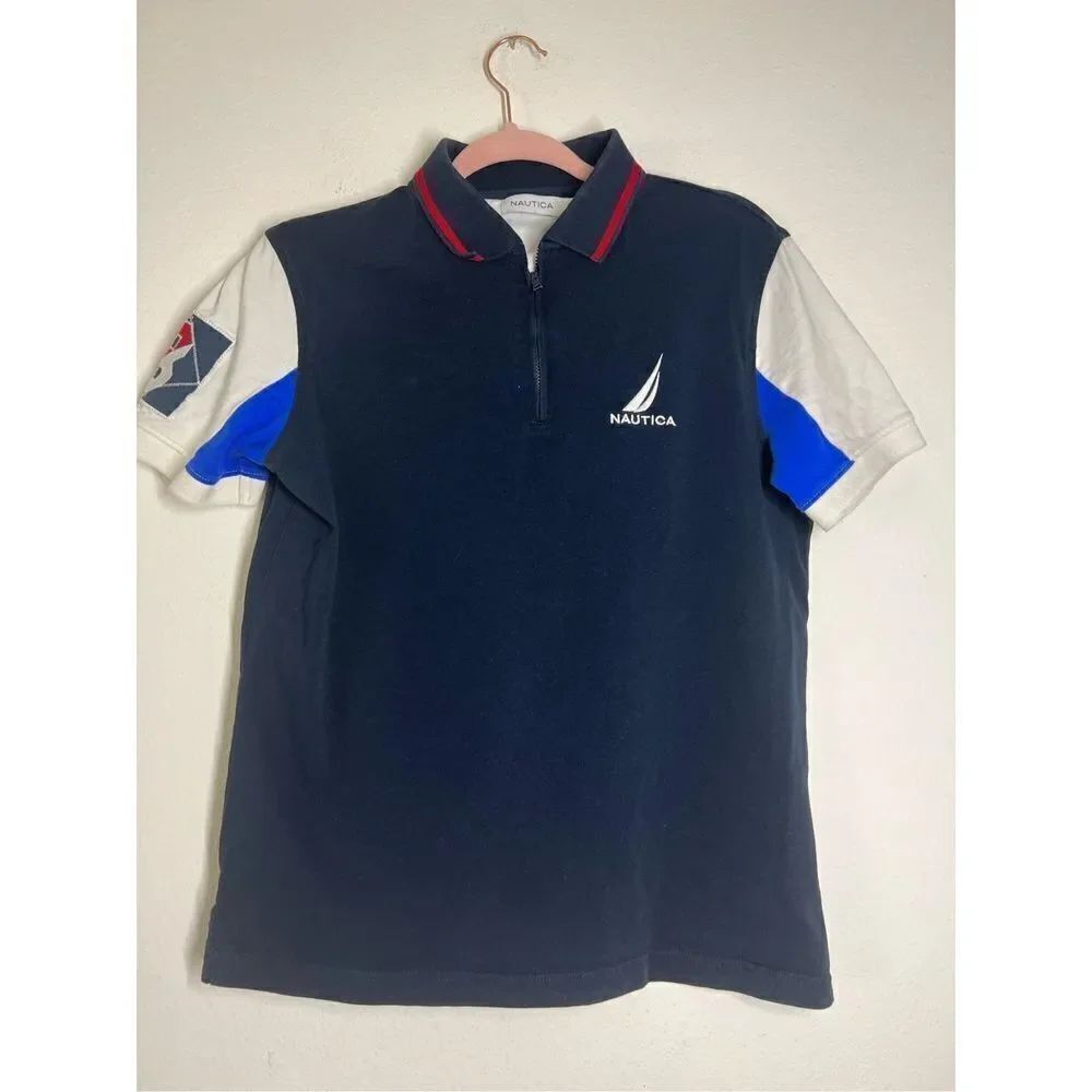 Nautica  Men’s Polo Red White Blue Men's Sz.